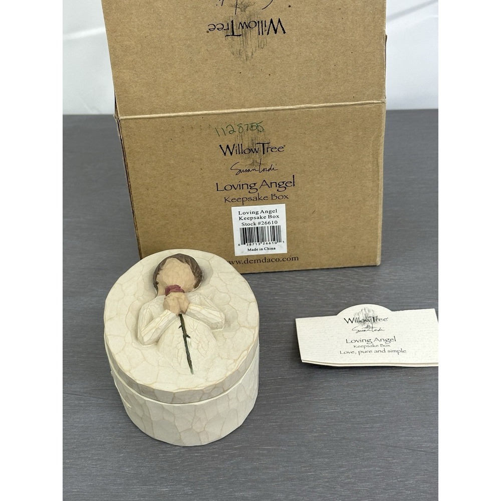 Willow Tree LOVING ANGEL KEEPSAKE Trinket Box New Open Box Gift Flower‎